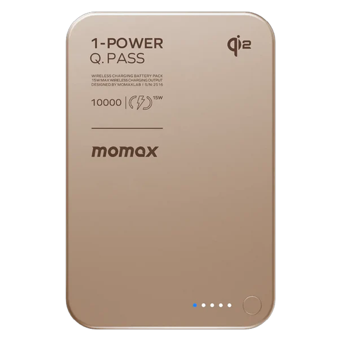 Momax Q.Mag X1 Qi2 10000mAh Magnetic Wireless Battery - 2nd Generation (Magnetic Charging Battery) - Desert Titanium