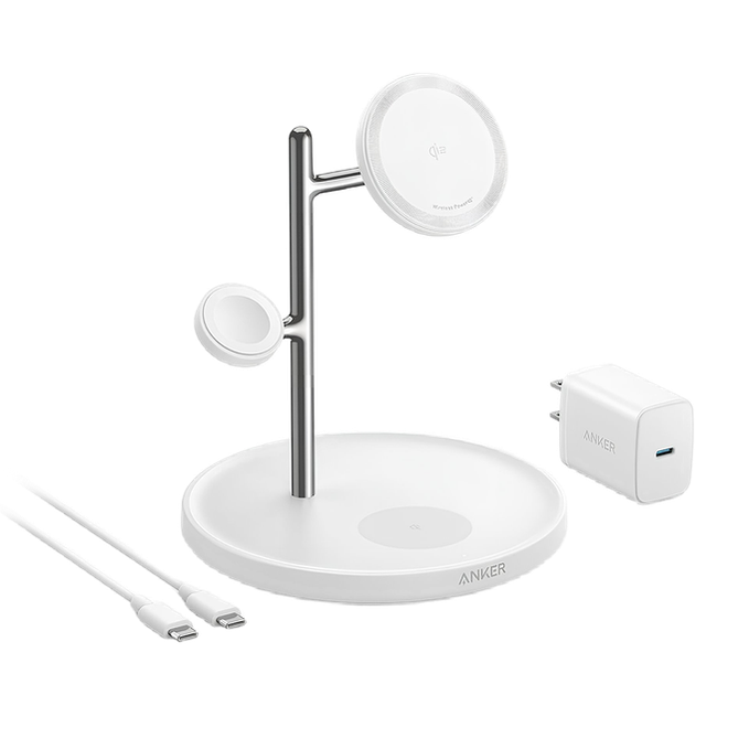 Anker MagGo 15W Qi2 Triple Charging Station B25M3V21 - - White