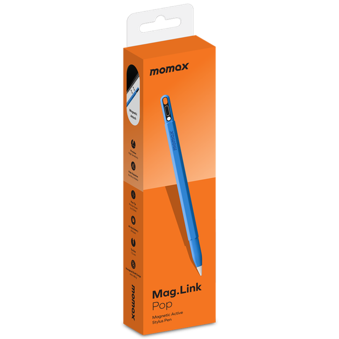 Momax Mag.Link Pop Magnetic Active Stylus Pen TP10 10th Generation Stylus - Blue