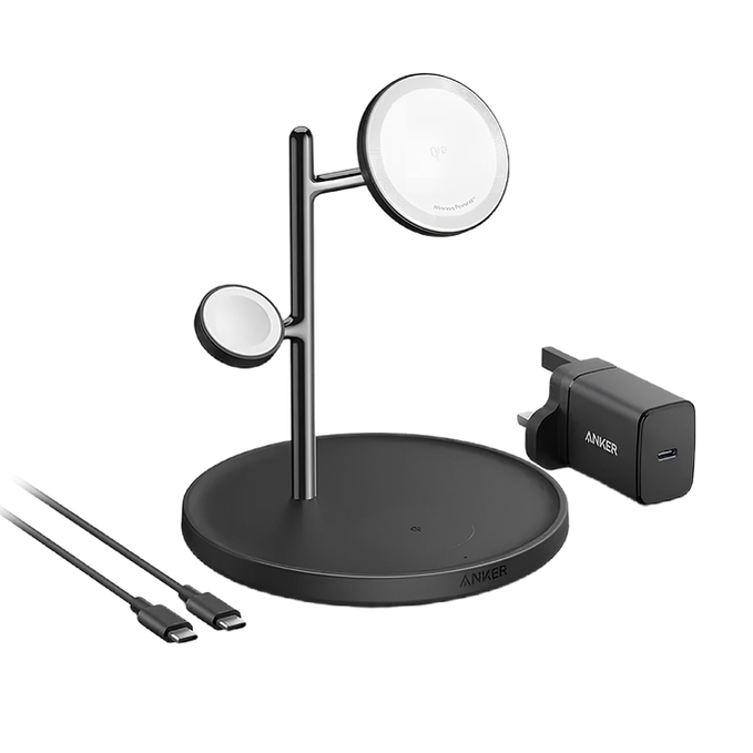 Anker MagGo 15W Qi2 Triple Charging Station B25M3V21 - - White