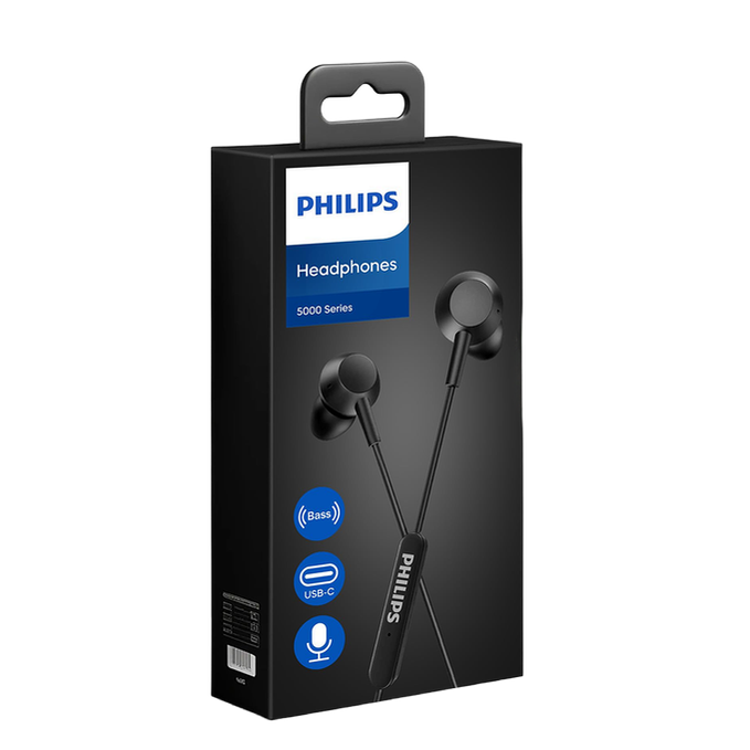 Philips Wired Headphones Type-C TAE5008WT/00 - Black