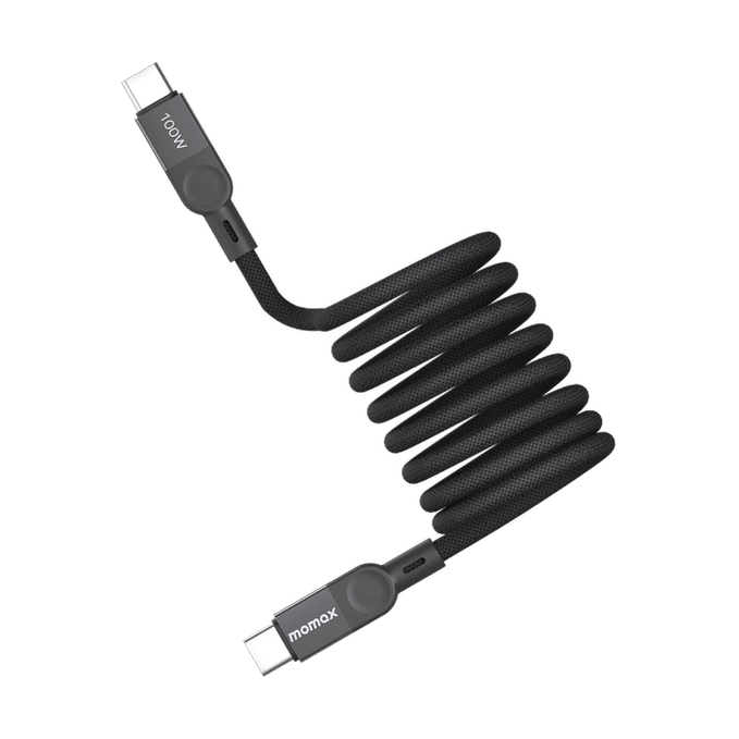 Momax Mag Link USB-C to USB-C 100W USB 2.0 Magnetic Cable, 1 Meter - Black