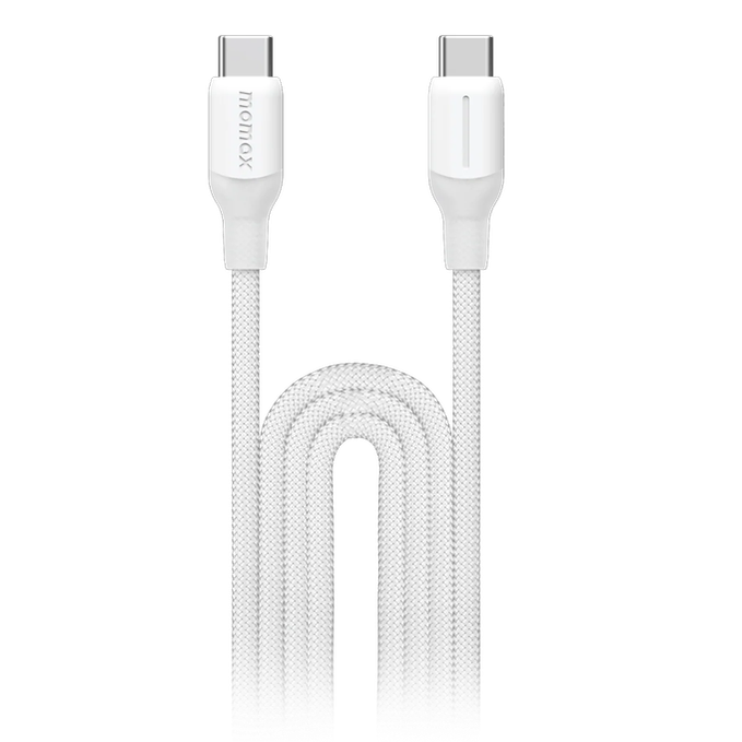 Momax 1-Link CC Braided USB-C Cable, 100W, 3.0m, Cable - White