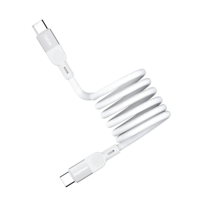 Momax Mag Link USB-C to USB-C 100W USB 2.0 Magnetic Cable, 1 Meter - White