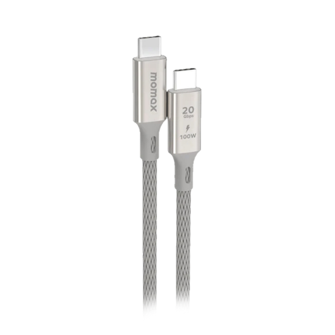 Momax Elite 100W USB-C USB3.2 Gen 2x2 20Gbps Cable 1 Meter - Gray