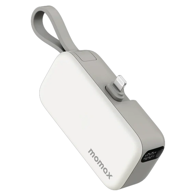 Momax 1-Power Mini 5000mAh Built-in Foldable Lightning Battery Pack Emergency Charger - White