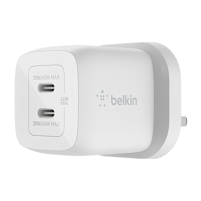 Belkin Dual USB-C Charger - White