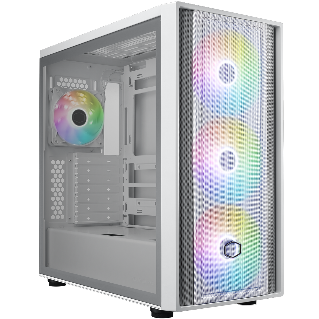 Cooler Master MasterBox 600 Mid Tower 4 Fan - White