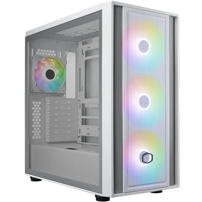 Cooler Master MasterBox 600 Mid Tower 4 Fan - White