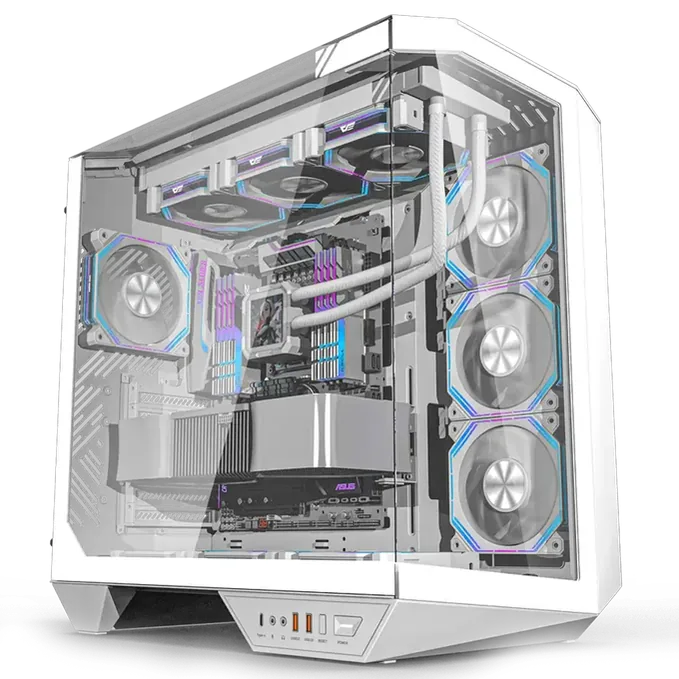 DarkFlash DY470 Mid Tower Case - White
