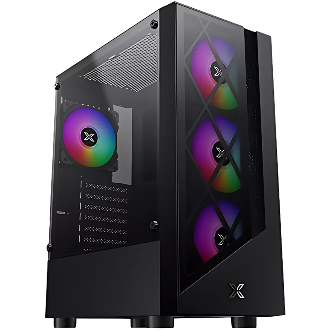 Xigmatek Duke, 4 Fan RGB Mid Tower Case - Black