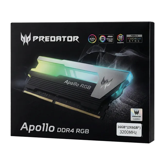 Acer Predator Apollo RGB 16GB (2 x 8GB) 3200MHz CL16 DDR4 Desktop Memory