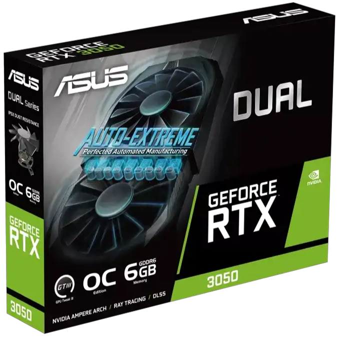 ASUS Dual GeForce RTX™ 3050 OC Edition 6GB GDDR6