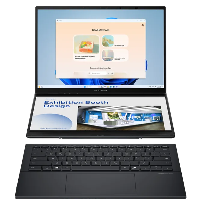 ASUS Zenbook DUO UX8406CA-PZ005W, Intel Core Ultra 9-285H, RAM 32GB, 2TB SSD, Intel Arc Graphics, 14 Inch 3K OLED 120Hz, Inkwell Gray