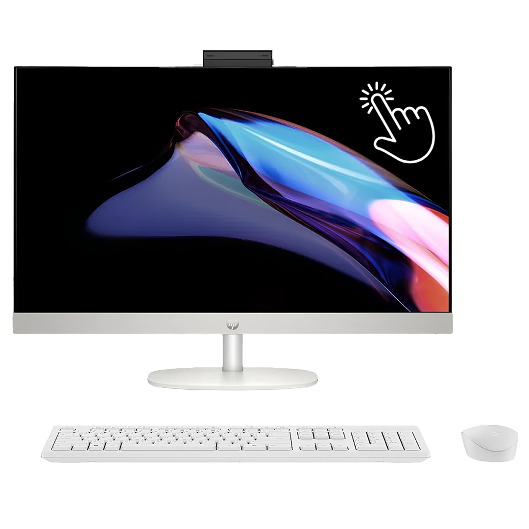 All In One HP 27-CR0008NE, Intel Core i7-1355U, RAM 16GB, SSD 1TB, Intel® Iris® Xᵉ Graphics, 27 FHD Touch IPS, Shell white