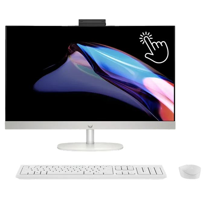 All In One HP 27-CR0008NE, Intel Core i7-1355U, RAM 16GB, SSD 1TB, Intel® Iris® Xᵉ Graphics, 27 FHD Touch IPS, Shell white