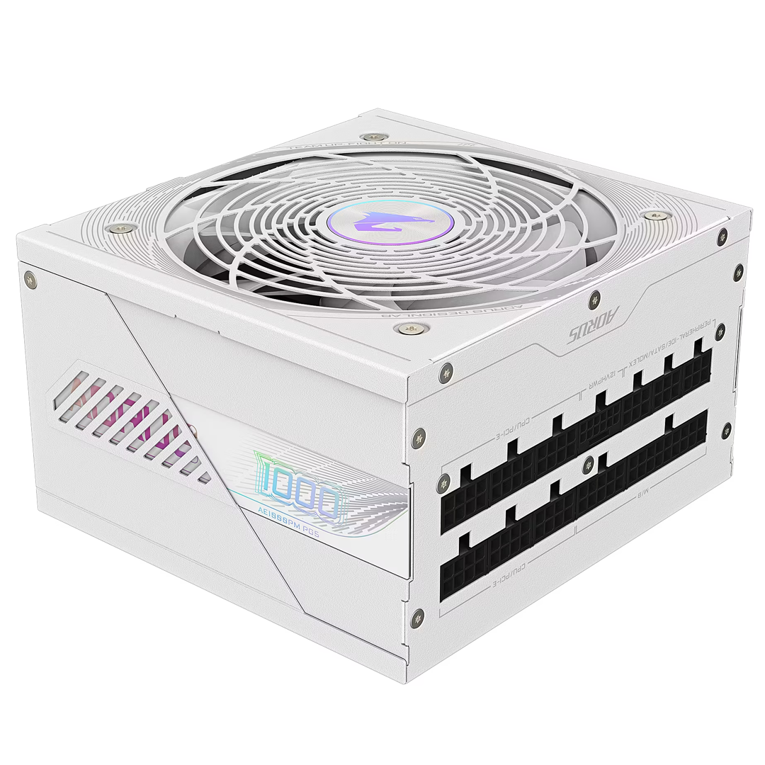 Gigabyte AORUS ELITE GP-AE1000PM ICE, Full Modular, 1000W 80+ Platinum, PCIe 5.1 - White
