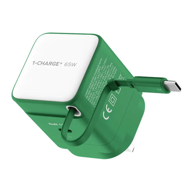 Momax CHARGE & Port GaN 35W Charger with Retractable USB-C Cable (USB-C Port x 1, USB-C Cable x 1) (Charger with Built-in Cable)