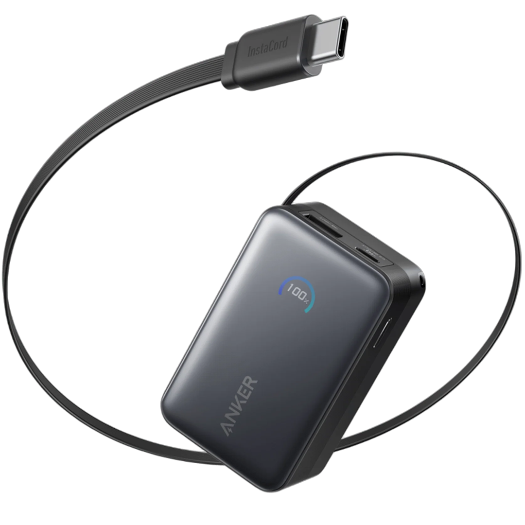 Anker Nano 10000mAh 45W Emergency Charger with Built-in USB-C Cable