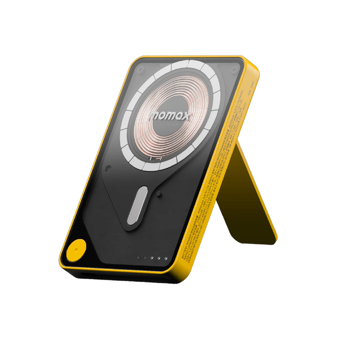 Momax Power X Pro Magnetic Wireless Battery Pack 5000mAm with Stand and Built-in USB-C Cable  Magnetic Charging Battery