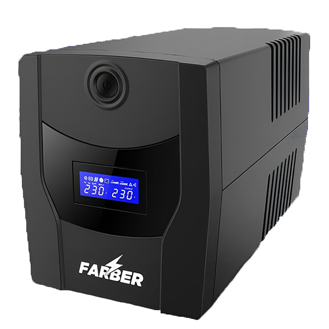 Farber Offline UPS with 3 Amp capacity, two batteries (9A each),  140V-300V