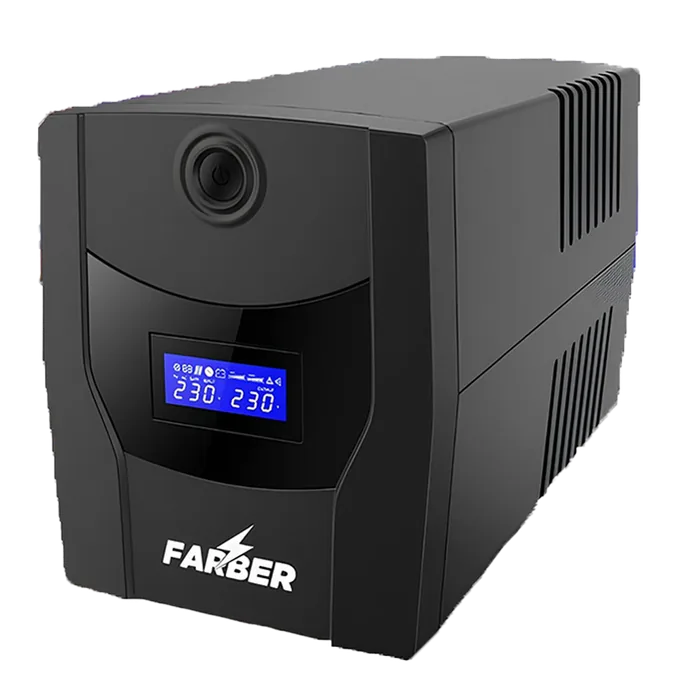 Farber Offline UPS with 3 Amp capacity, two batteries (9A each), 140V-300V