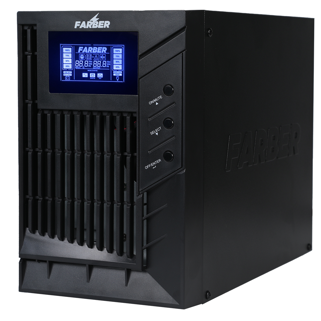 Farber UPS Online with  3.5 amps and 1 battery with a capacity of (65A-150A). 110V-300V