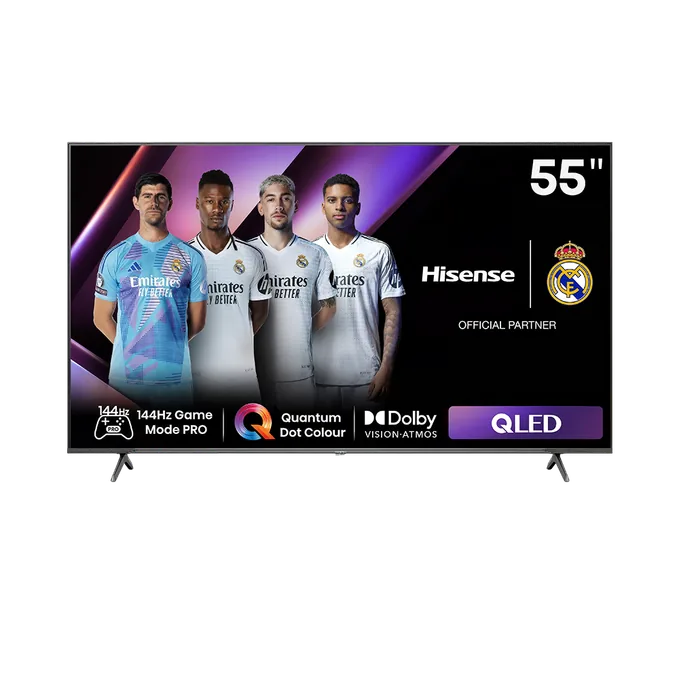 HISENSE ULED 144HZ / Q.DOT , BUILT-IN SUBWOOFER , DOLBY VISION + DOLBY ATMOS 55-inch
